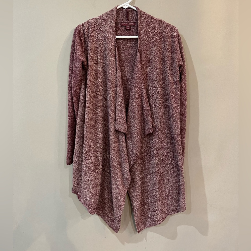 Barefoot Dreams CozyChic Lite Cardigan Sweater Maroon Red S/M